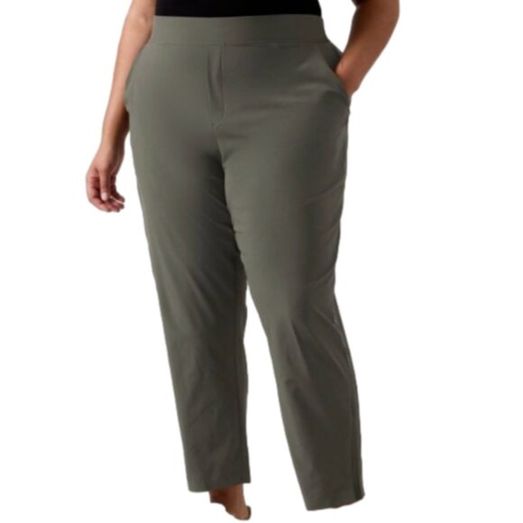3X (24/26) - ATHLETA - Brooklyn Ankle Pants Olive NEW - Picture 1 of 5